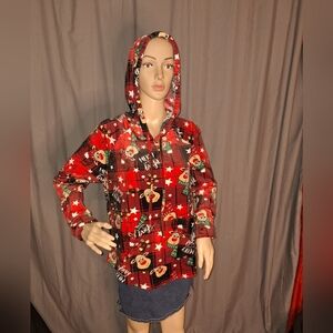 Festive Red Reindeer Hoodie